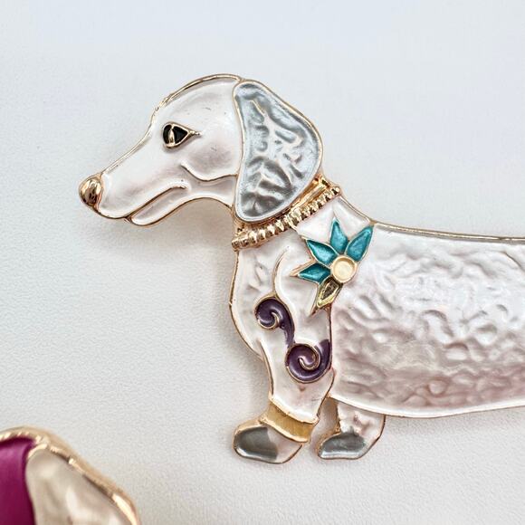 Dachshund Pin Set Of 3 Doxie Wiener Dog Sausage Dog Dackel Enamel On Metal Cute - Picture 6 of 12